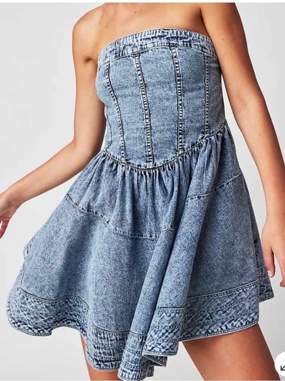 Free People Corset Denim Mini Dress size M